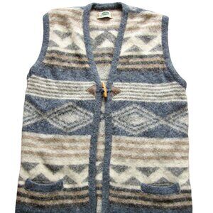Women's Wool Oversized Geometric Patterned Sweater Vest